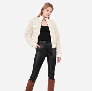 Express x Negin Mirsalehi Sherpa Cropped Jacket